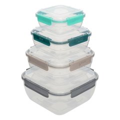 5five 4 - Piece Square Food Storage Containers Cliplock 250/600/1045/1600ml