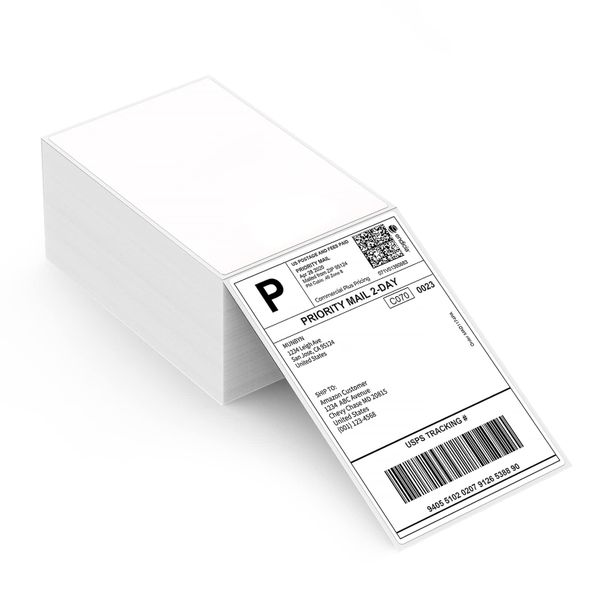 Phomemo Thermal Direct Shipping Label, Pack of 500 4x6 Per Fanfold Labels