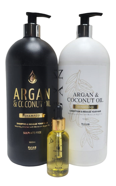Argan Oil Shampoo Sulfate Free, Argan Oil Conditioner &amp; Pure Argan Oil