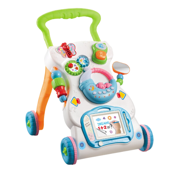 Toddler Trolley Sit-to-Stand ABS Musical Walker with Adjustable Height