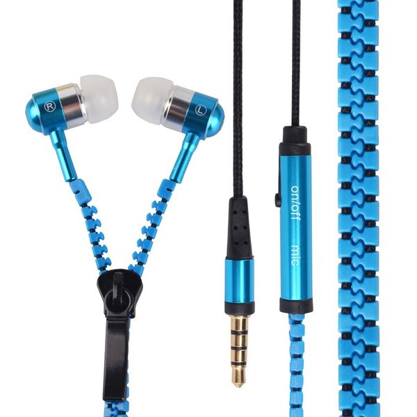 Zipper Earphones - Blue