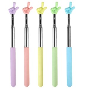 Bestby - Retractable Stainless Steel Teacher Finger Pointer Stick (5 Pack)