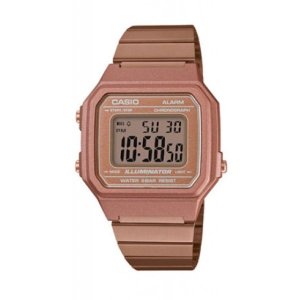 Casio B650WC-5ADF Retro Digital Square Watch - Rose Gold