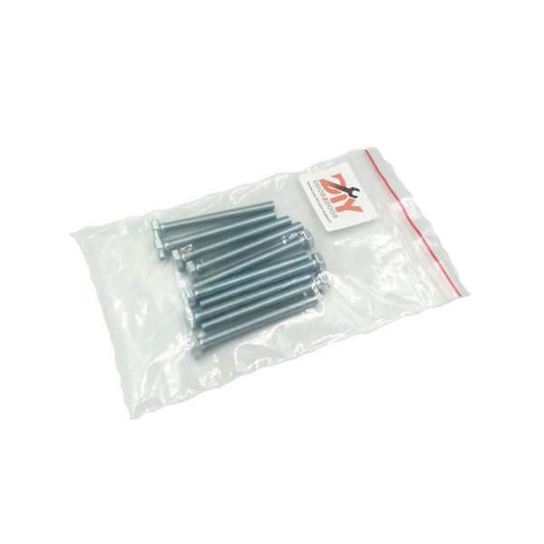 10x M-6x60mm Hex Full Threaded Bolts, Nuts &amp; Flat Washers