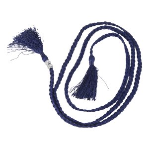 Woven tassel belt knot decorated waist chain waist rope Navy Blue