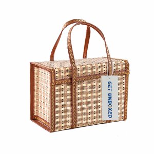 GET UNBOXED Bamboo Basket Shopping Picnic Bin Decorative Basket