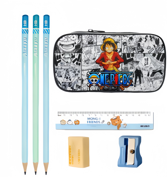 One Piece Manga Panel Pencil Case - Luffy &amp; Logo Organizer