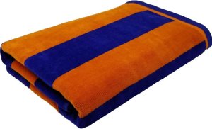 Velour Stripe Beach Towel Tangerine Wave 70 x 140cm