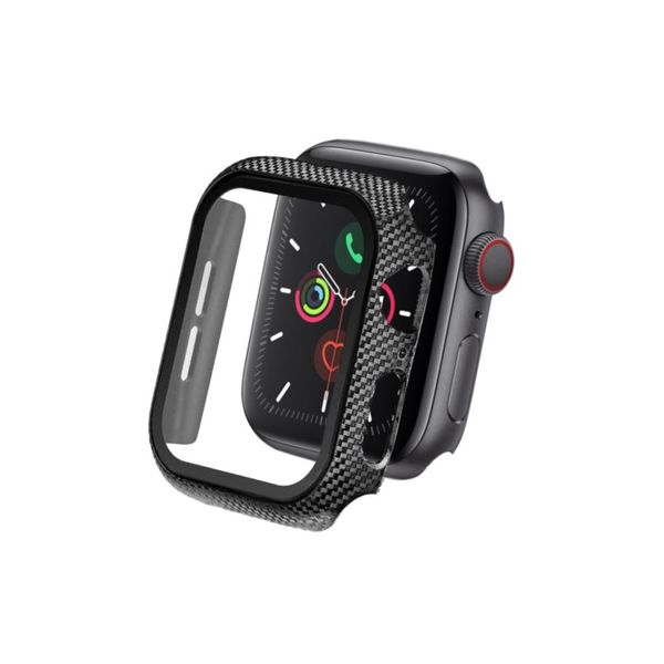 Meraki Case and Glass Screen Protector for Apple Watch - 38mm Carbon Fibre