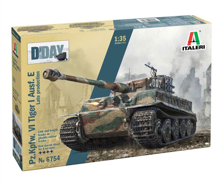 Italeri 1/35 Pz.Kpfw.VI Tiger I Ausf.E Late Production Plastic Model Kit