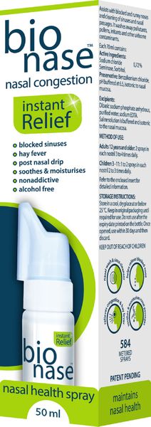Bionase Nasal Health Spray Instant Relief - 50ml