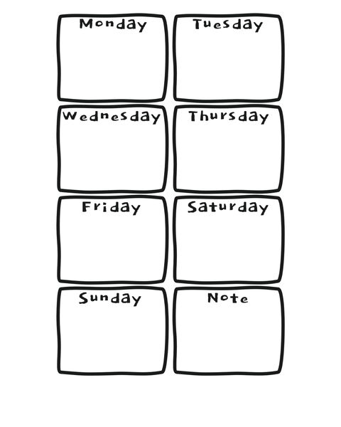 Katz Designs - A4 Magnet - Calendar /Planner - Monday to Sunday