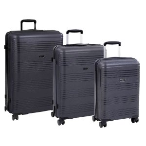 Cellini La Strella 3 Piece Trolley Luggage Bag Set - Jet Black