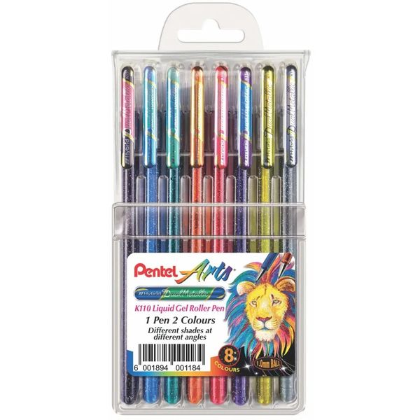 Pentel Dual Metallic Gel Pen (Set Of 8)