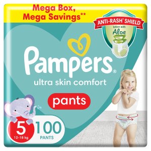 Pampers Anti-Rash Shield Pants Size 5 (12-18 kg) 100 Nappies