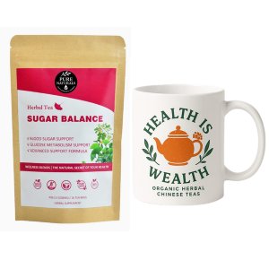 Pure Naturals Sugar Balance Herbal Tea, Wellness Blends With Mug