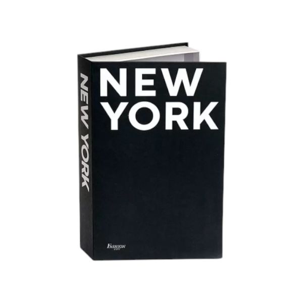 New York Decorative Book With Inside Storage - Black &amp; White