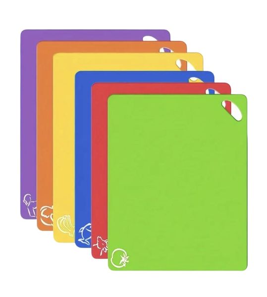 Kitchen Essentials 6-Piece Colour-Coded Chopping Board Set - Flexible