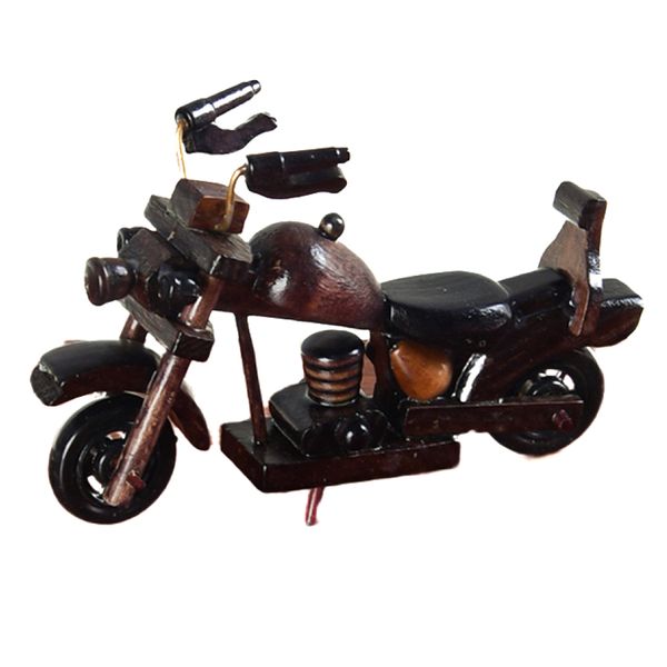 Home Decor Retro Wooden Royal Motorcycle Figurine