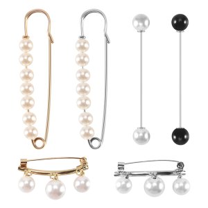 6 Pieces Sweater Shawl Clips Faux Pearl Dresses Cardigan Brooch