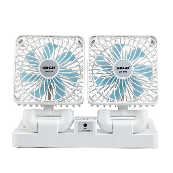 Portable 360 Rechargeable Double-Head Solar-Powered Folding Fan For Car