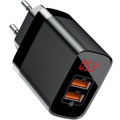 Baseus Mirror Lake Intelligent LCD Display 2 USB Type-A 18W Wall Charger
