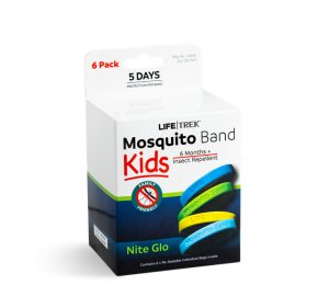 Lifetrek DEET Free Mosquito Repellent Kids Wrist Band Kids Nite Glo 6 Pack