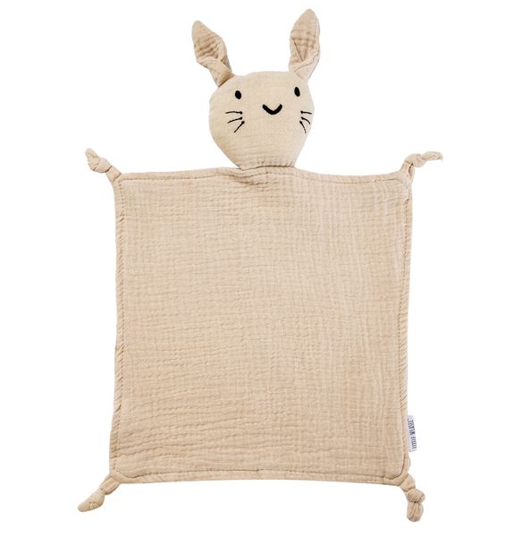 Little Weasel - Muslin Bunny Lovey / Baby Dudu Blanket (Natural)