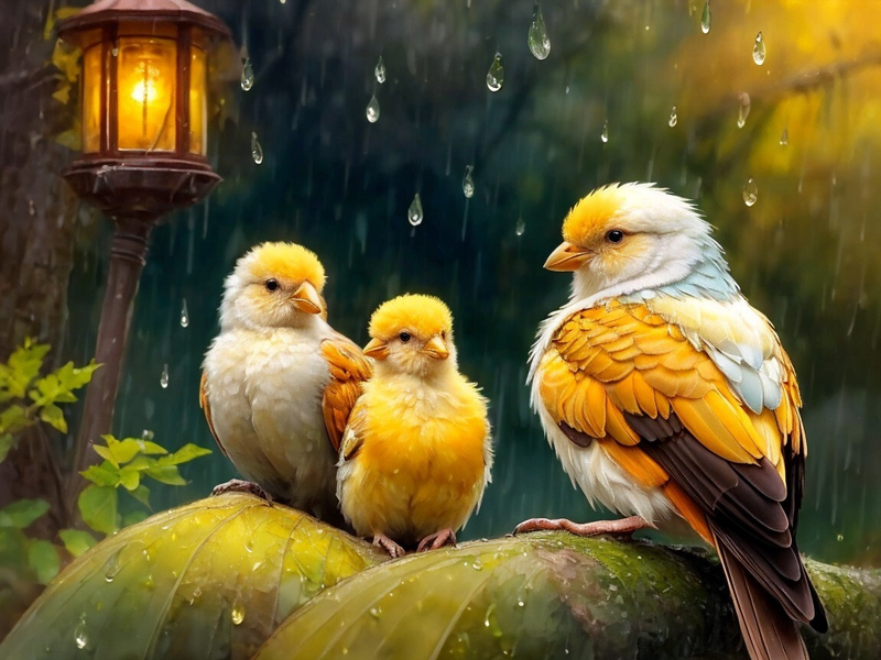 Modern Canvas Wall Art Home Decor - Yellow Birds