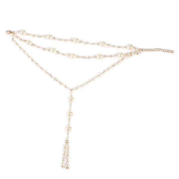 Exotic Pearl Rhinestone Toe Anklet for Women, Luxury Tassel Ankle Jewelry