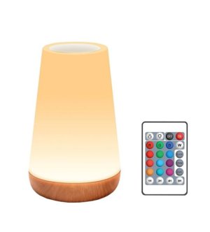 LED Night Light Bedside Lamp Touch, 13 RGB Colors Changing, Rechargeable