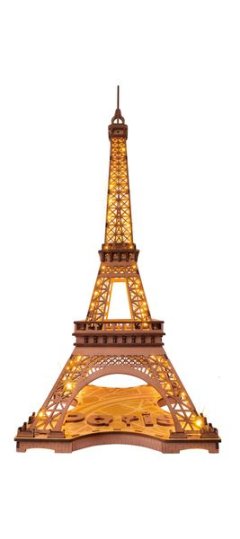 Robotime Rolife Wooden 3D DIY Puzzle - Night of the Eiffel Tower - 164pcs