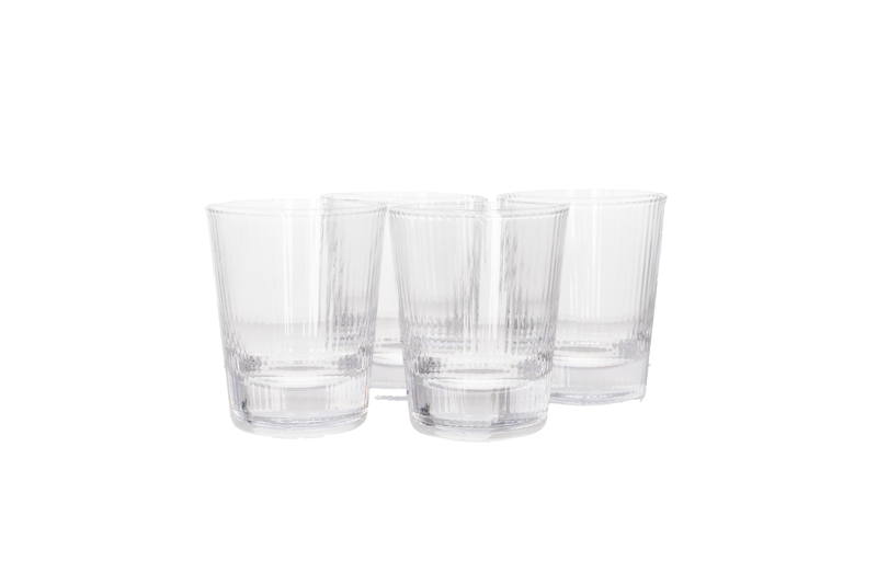 Danny home Striped Design Whisky Glass Set 220ml - 4 Piece