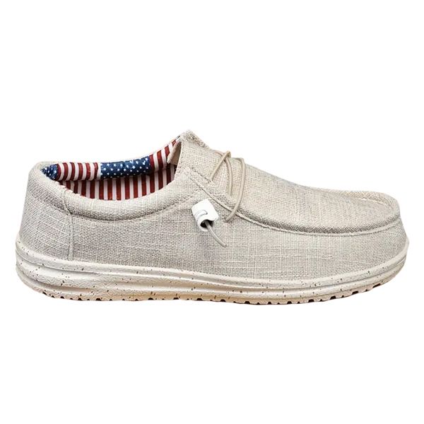 Men's Beige Canvas loafers size 11