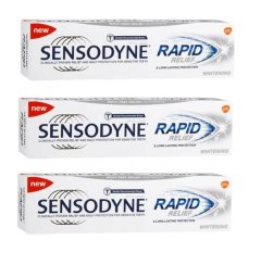Sensodyne - Rapid Relief Toothpaste - Whitening (3 x 75ml)