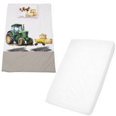 Cot Duvet Cover &amp; Waterproof Fitted Sheet 1170x560mm - Boer Seun