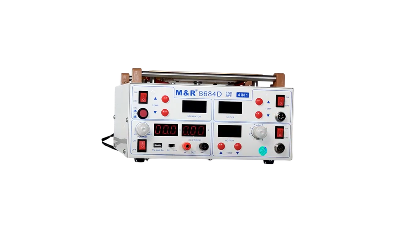 M&amp;R 8684D 4-in-1 Soldering Station - Hot Air, Iron, Preheat, DC Power