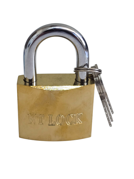NT TOOLS 50mm Brass Padlock with 3 Keys