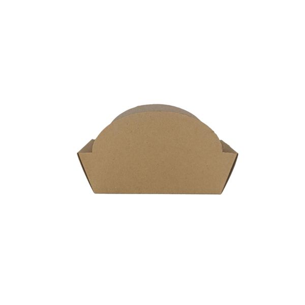Kraft Street Burger Boxes 12cm - Compostable Eco Packaging - 50 Pack