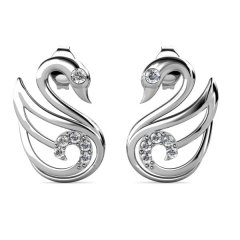Destiny Swan Earrings with Swarovski Crystals