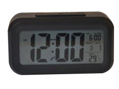 Black - Smart Optical Back-Light Control LCD Digital Clock