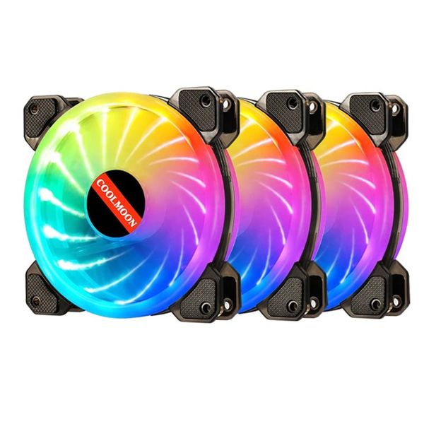 Cooling Fan Kit RGB Case Fan - 3 Fans CoolMoon With Remote Control