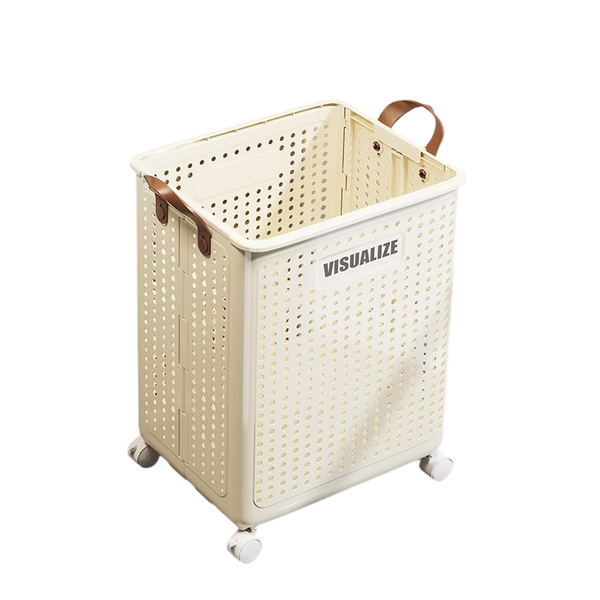 Foldable Dirty Clothes Basket-Wheeled Clothing Storage Basket