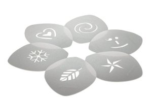 Aerolatte Cappuccino Art Stencils - Tin of 6 White