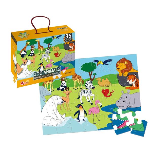 Clickin- Jumbo Zoo Animals Floor Puzzle - 35 Pieces