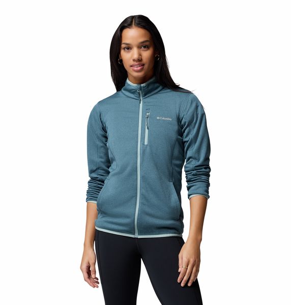 Columbia Women's Essential Hike Grid Fleece Full Zip Everblue Crush Blue