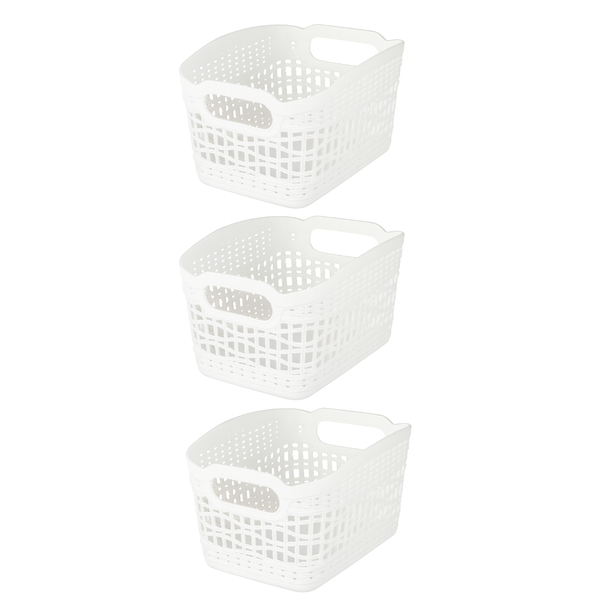 3-Pack | Storage Basket | Weaved, Square - 21cm