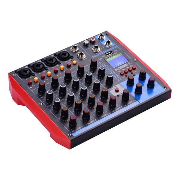AG-6 6-Channel Mixer, BT/USB/MP3, +48V, Live Broadcast