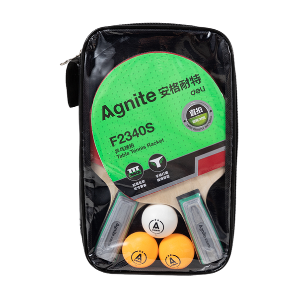 DELI Table Tennis Racket Set - Assorted with Balls &amp; Case