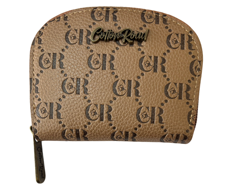 Cotton Road Logo-Embossed Round Zipped Card Wallet